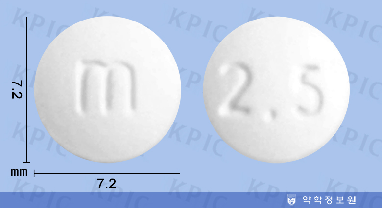 미가드정2.5mg의 약품 형태 사진