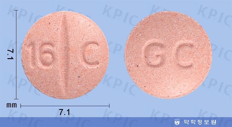 네오칸데정16mg의 약품 형태 사진