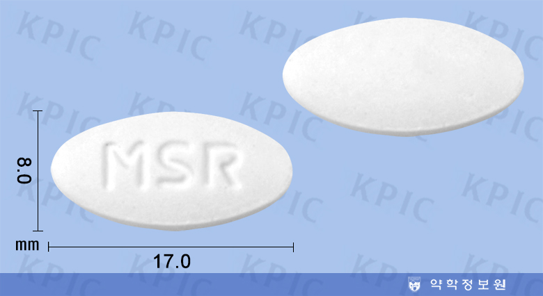 메트그린에스알정500mg의 약품 형태 사진